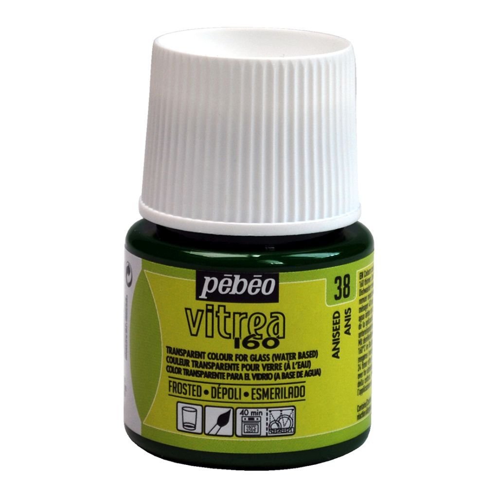 Pebeo Vitrea 160 Frosted Glass Paint - 45 ML Bottle - Aniseed (38)