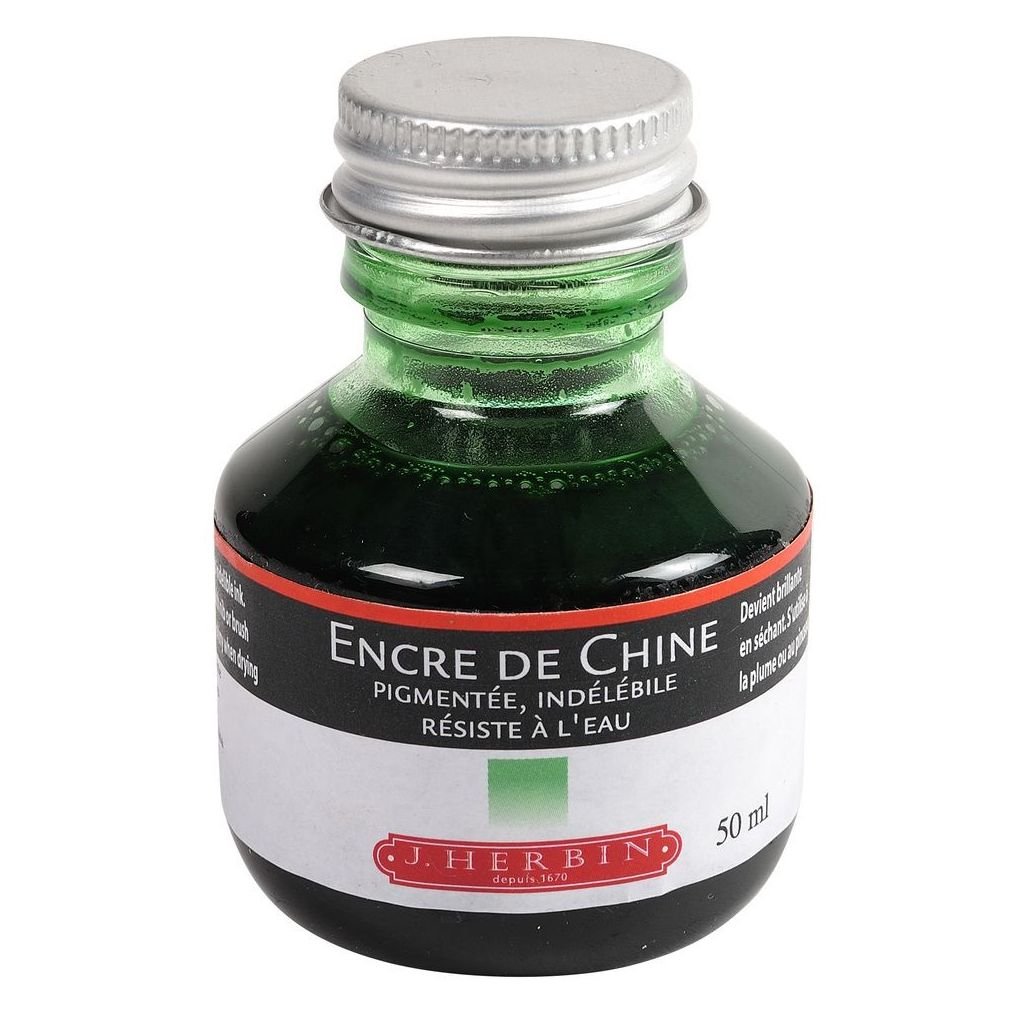 J. Herbin Indian Ink - 50 ML Bottle - Vert (Green)