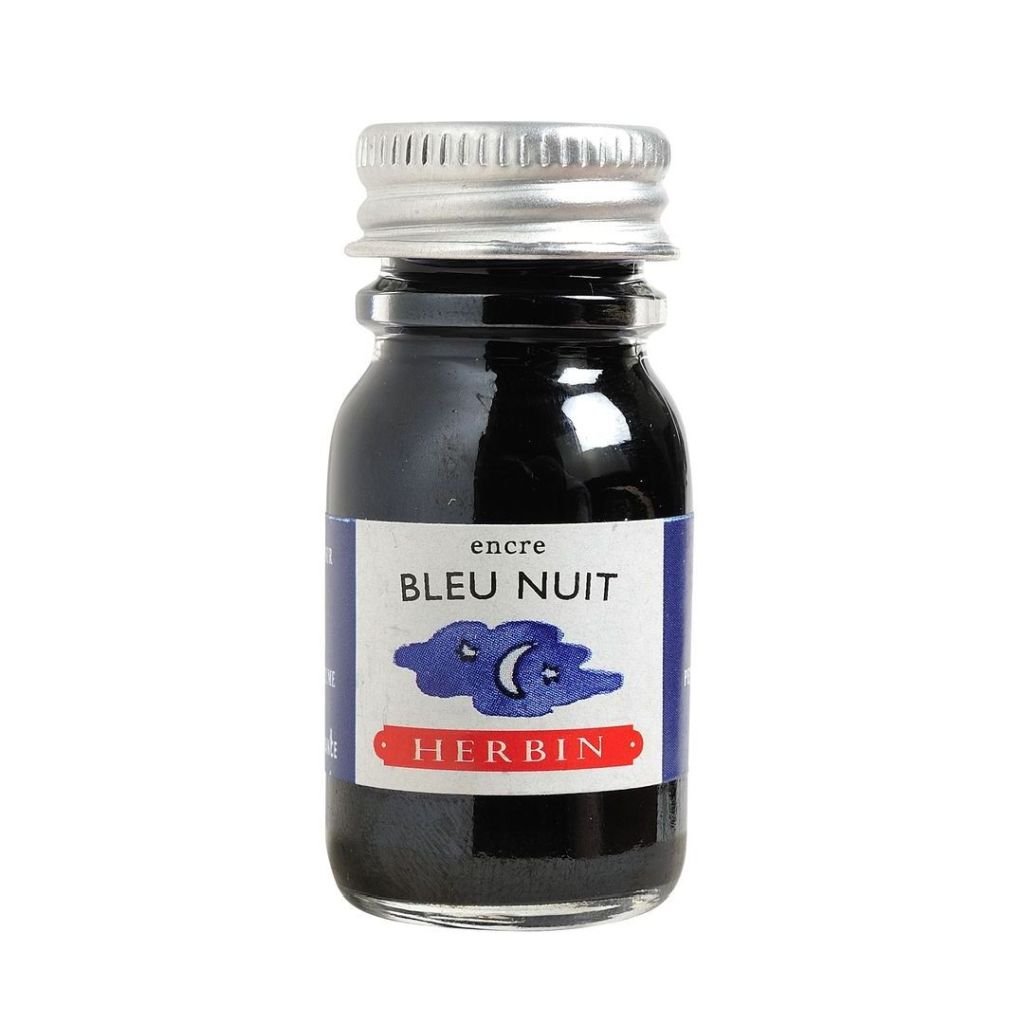 J. Herbin Fountian Pen Inks - 10 ML Bottle - Bleu Nuit (Night Blue)