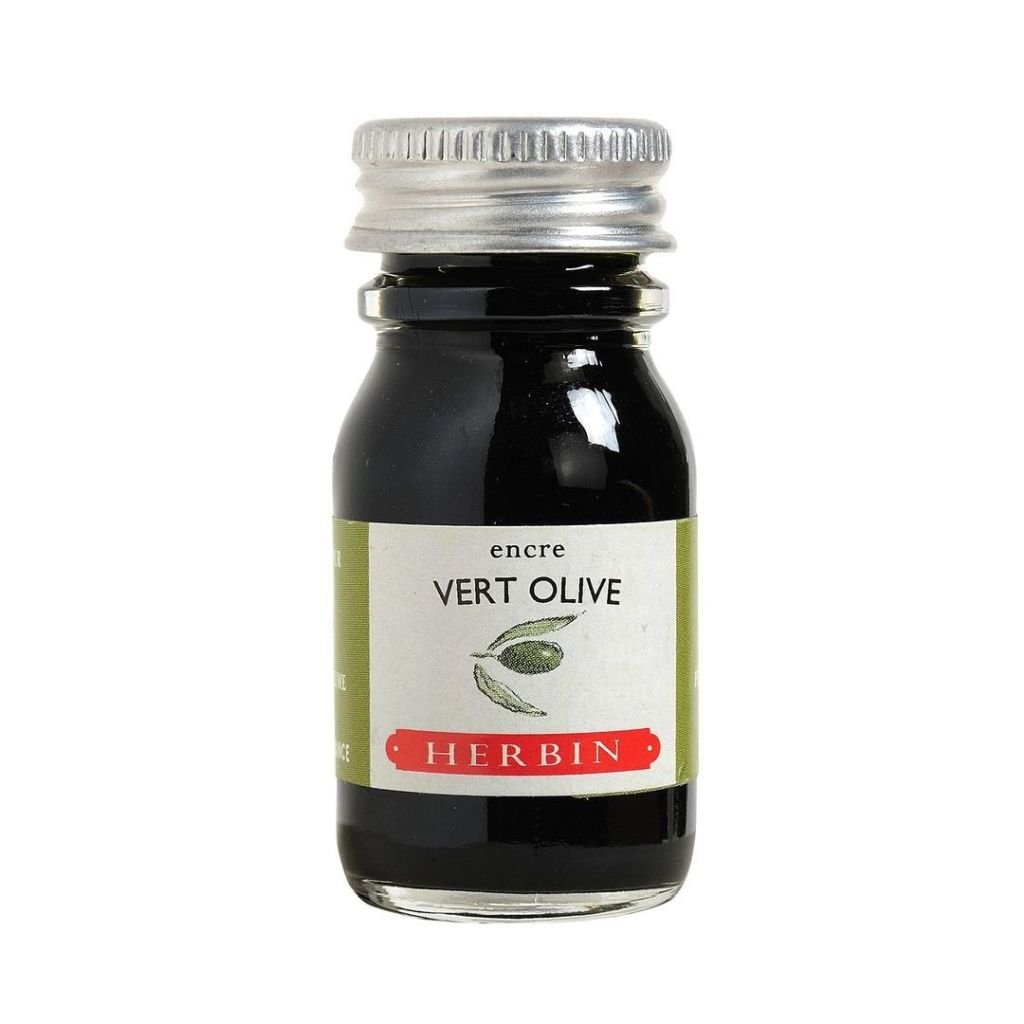 J. Herbin Fountian Pen Inks - 10 ML Bottle - Vert Olive (Olive Green)