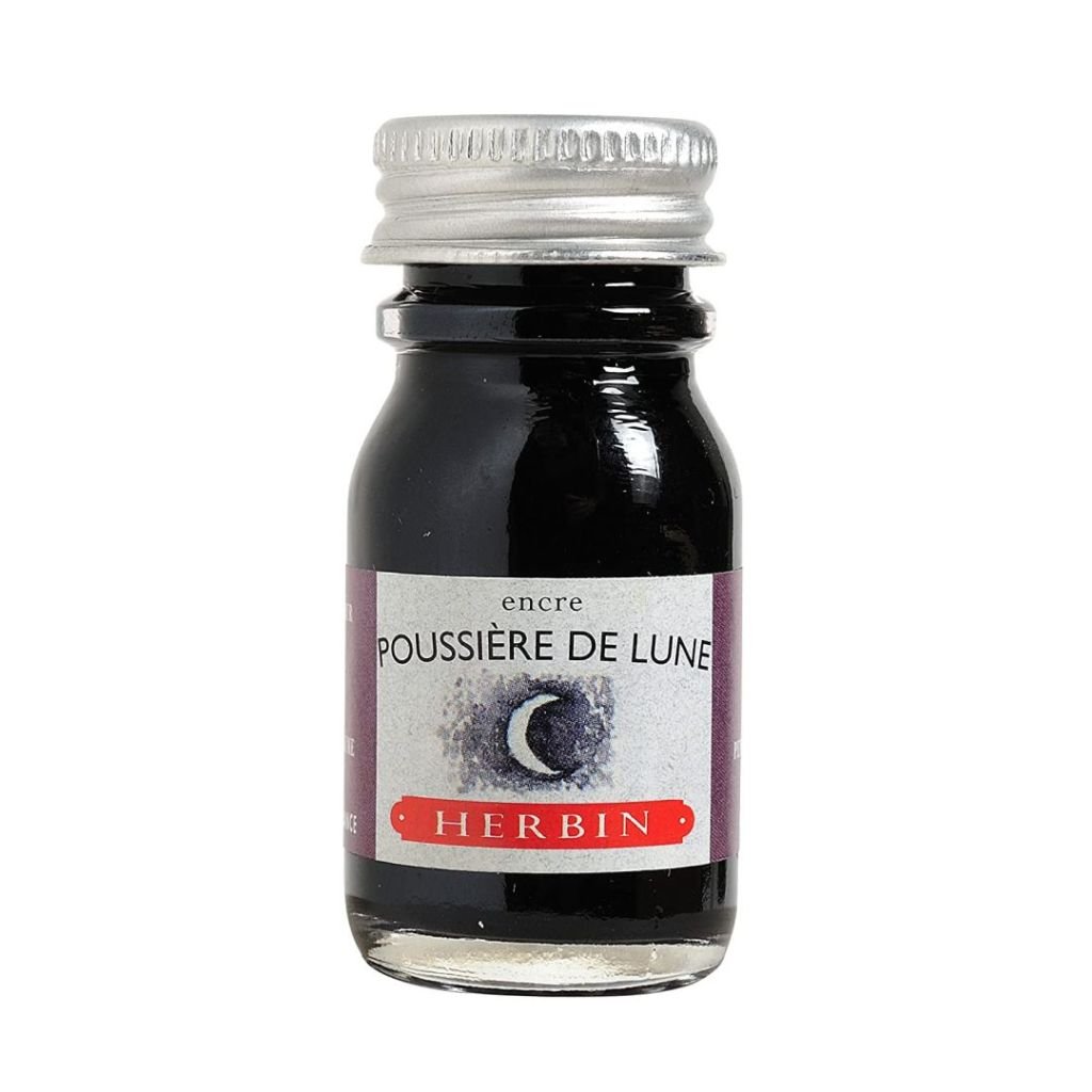 J. Herbin Fountian Pen Inks - 10 ML Bottle - Poussiere de Lune (Moon Dust Purple)