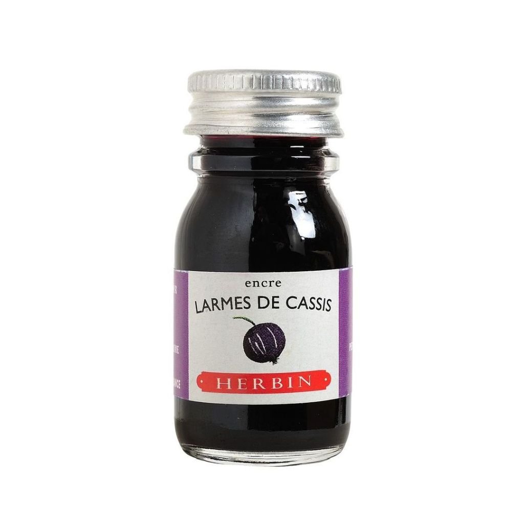 J. Herbin Fountian Pen Inks - 10 ML Bottle - Larmes de Cassis (Tears of Black Currant Purple)