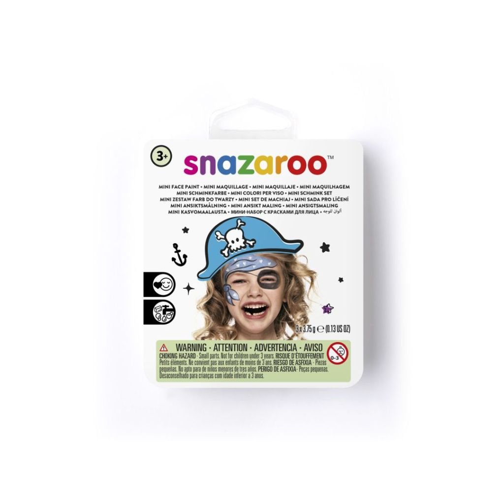 Snazaroo Mini Face Paint Kit - 3 x 2 ML Pans - Blue Pirate
