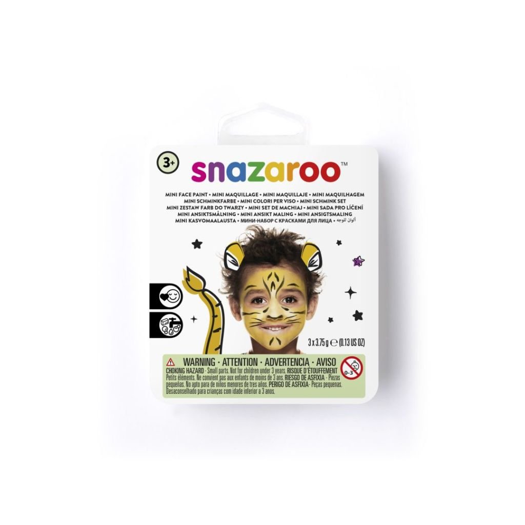 Snazaroo Mini Face Paint Kit - 3 x 2 ML Pans - Tiger