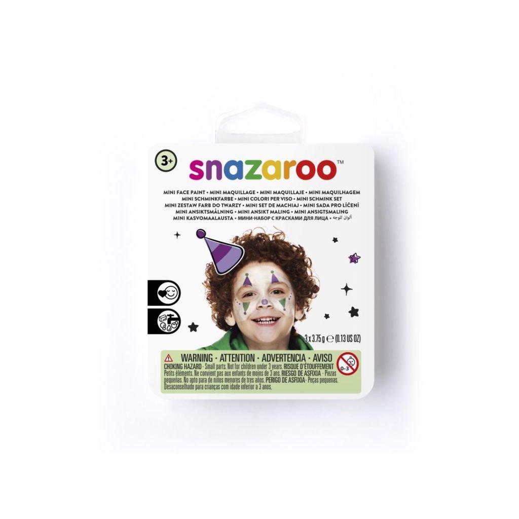 Snazaroo Mini Face Paint Kit - 3 x 2 ML Pans - Jester