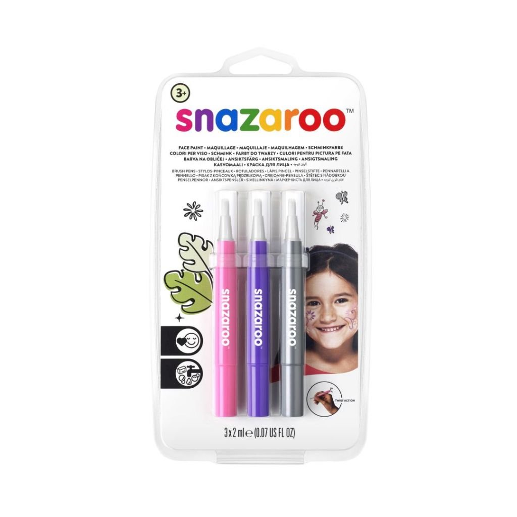Snazaroo Face Paint Brush Pens - Fantasy - Pack of 3