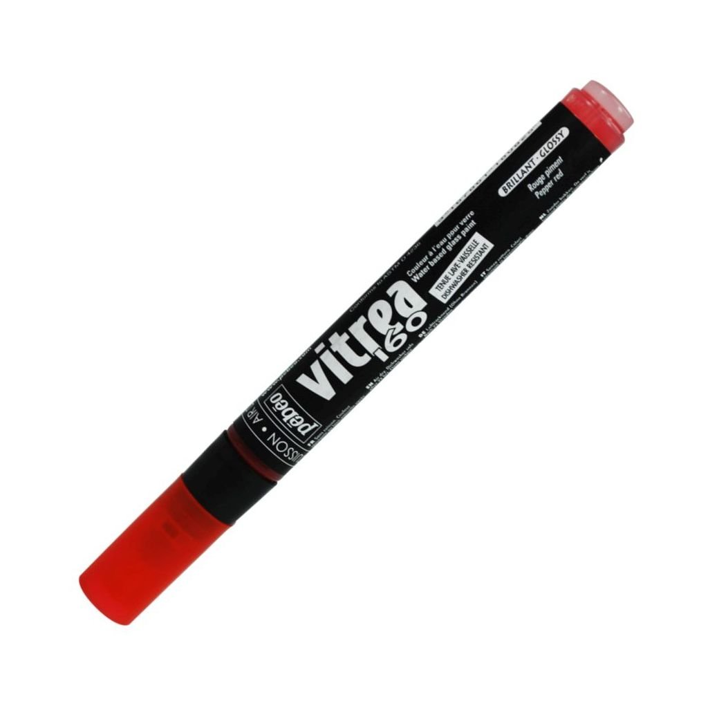 Pebeo Vitrea 160 Glass Paint Marker - Gloss - Bullet Tip - 1.2 MM - Pepper Red (82)
