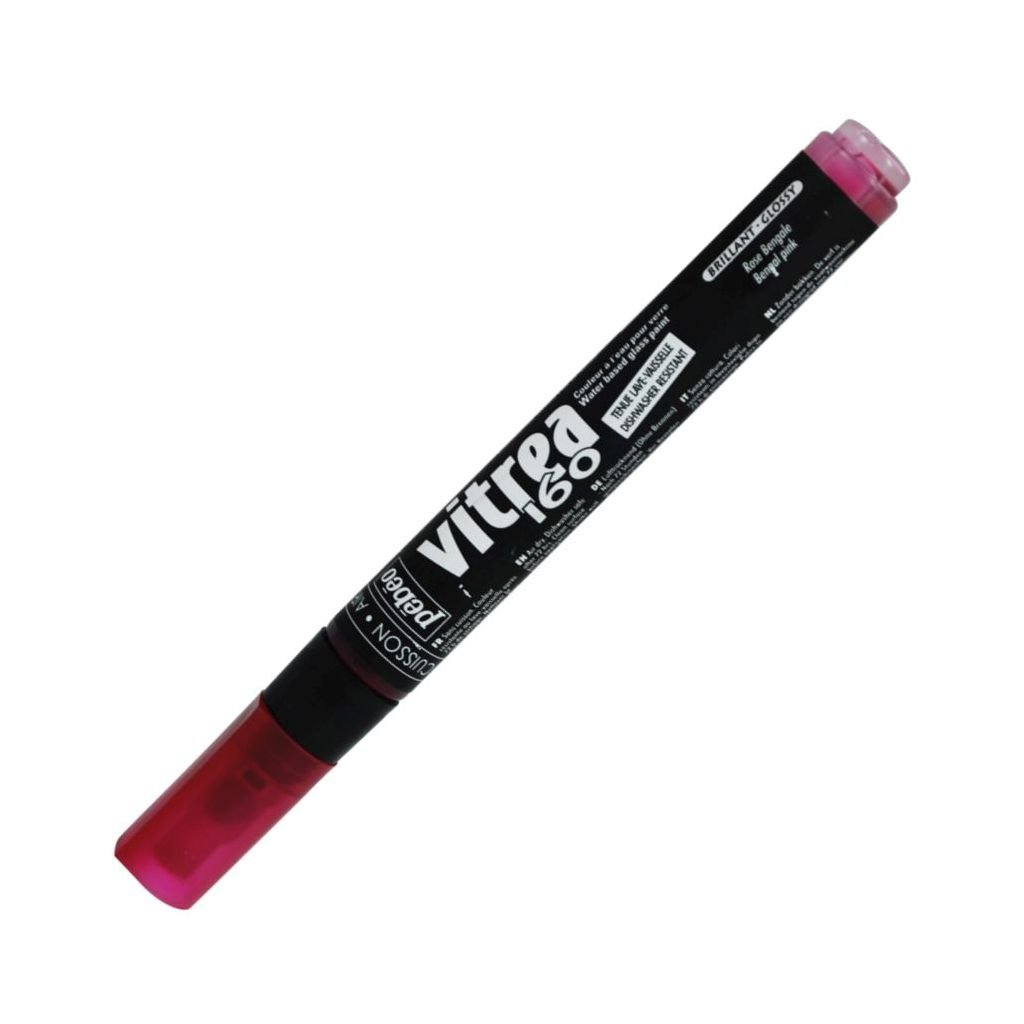Pebeo Vitrea 160 Glass Paint Marker - Gloss - Bullet Tip - 1.2 MM - Bengal Pink  (83)