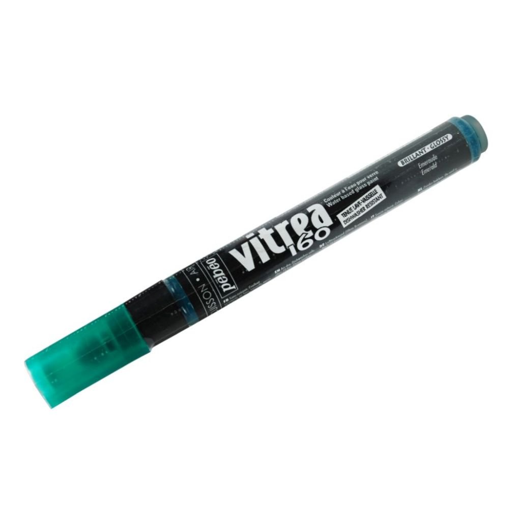 Pebeo Vitrea 160 Glass Paint Marker - Gloss - Bullet Tip - 1.2 MM - Emerald (85)