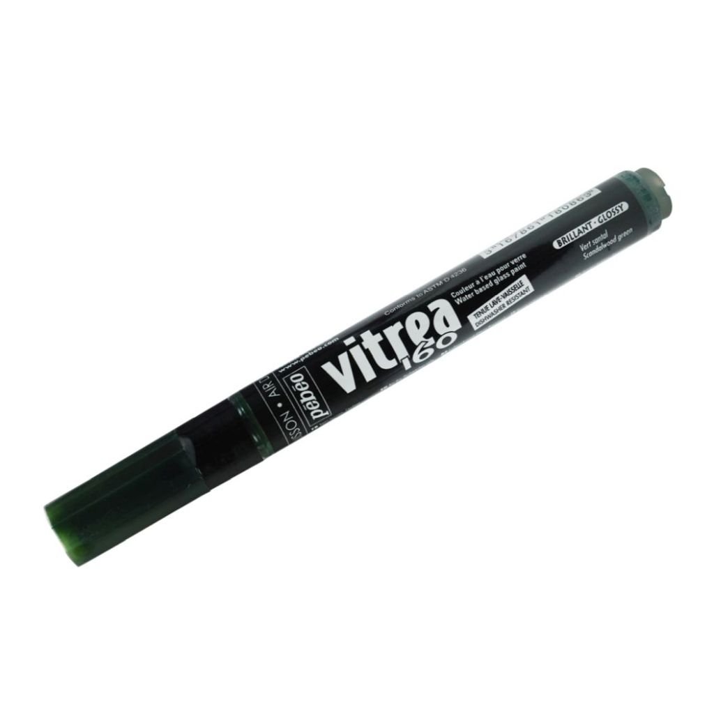Pebeo Vitrea 160 Glass Paint Marker - Gloss - Bullet Tip - 1.2 MM - Sandalwood Green  (86)