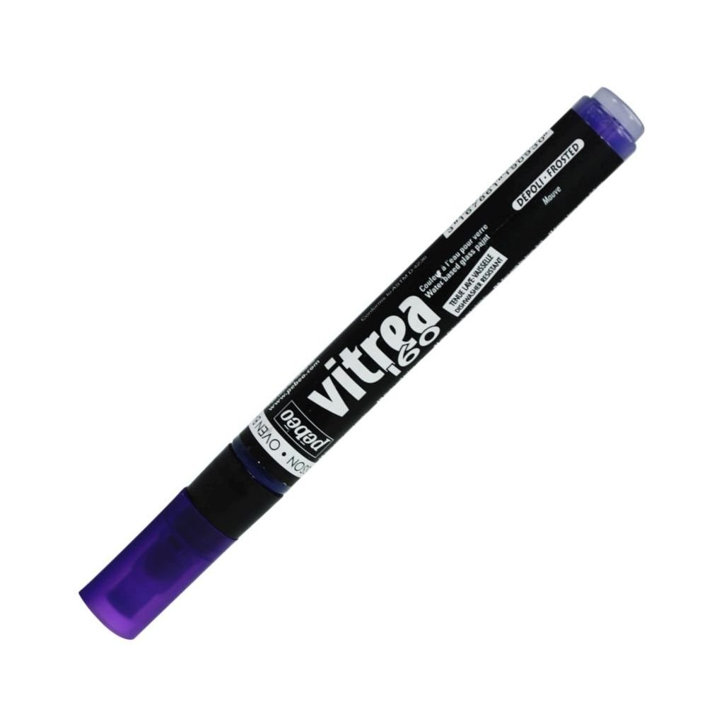 Pebeo Vitrea 160 Glass Paint Marker - Frosted - Bullet Tip - 1.2 MM - Mauve (93)