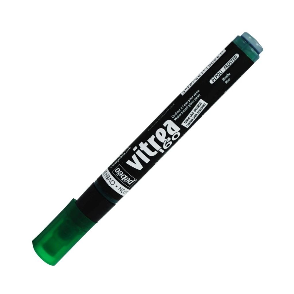 Pebeo Vitrea 160 Glass Paint Marker - Frosted - Bullet Tip - 1.2 MM - Mint (96)