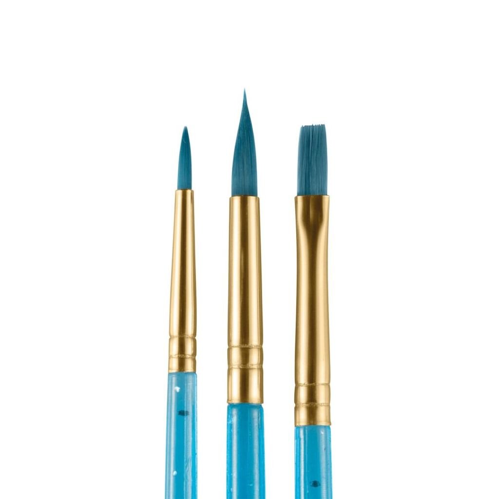 Snazaroo Blue Starter Brushes for Face Paints - Set of 3