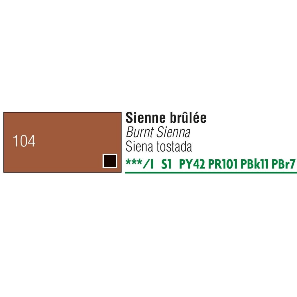 Pebeo Gouache Extra Fine T7 Paint - Burnt Sienna (104) - 20 ML Tube