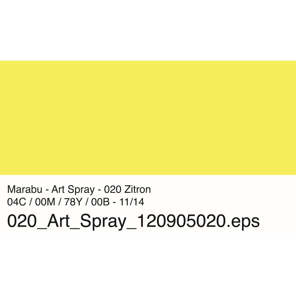 Marabu Art Spray - Acrylic Paint - 50 ML Spray Bottle - Lemon (020)