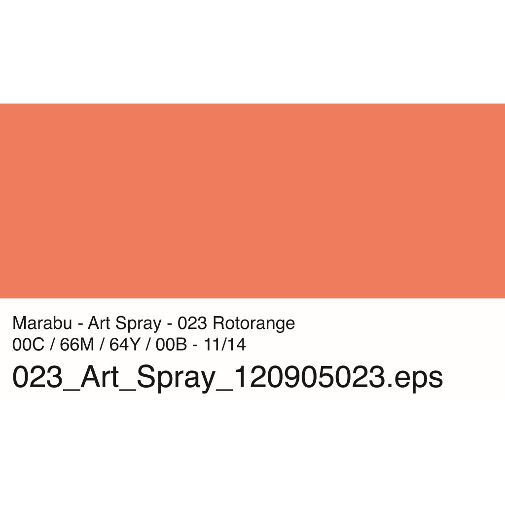 Marabu Art Spray - Acrylic Paint - 50 ML Spray Bottle - Red Orange (023)