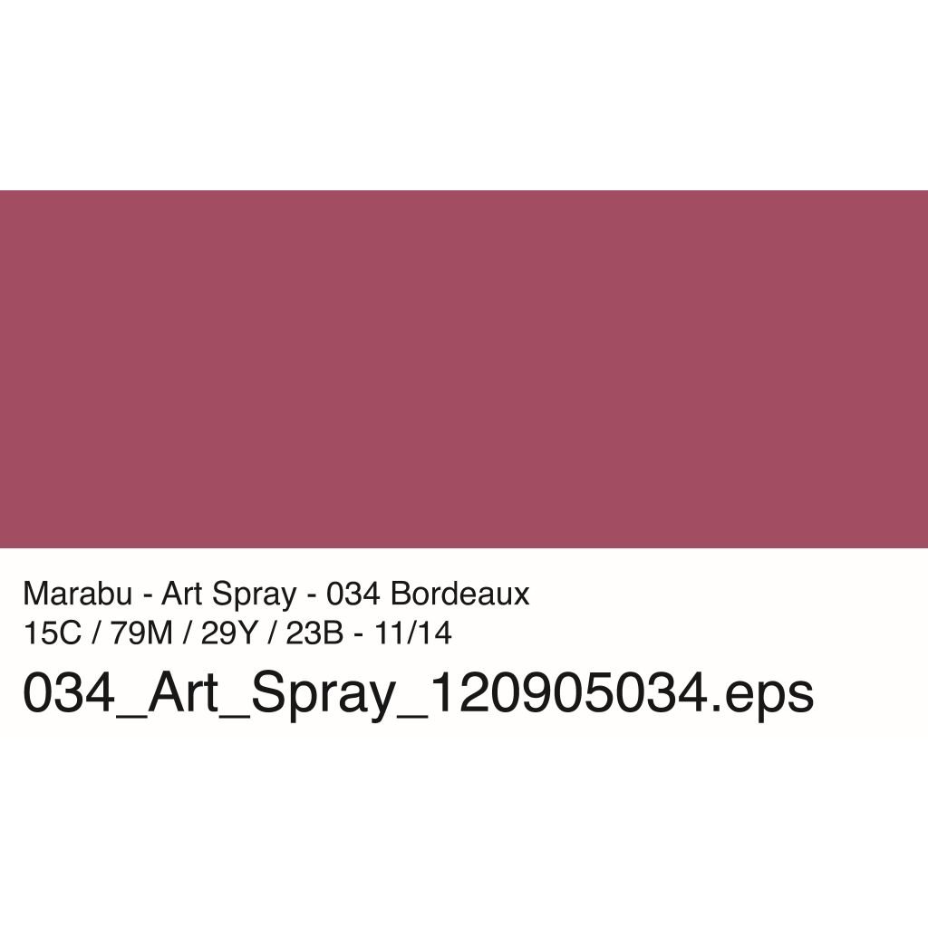 Marabu Art Spray - Acrylic Paint - 50 ML Spray Bottle - Bordeaux (034)