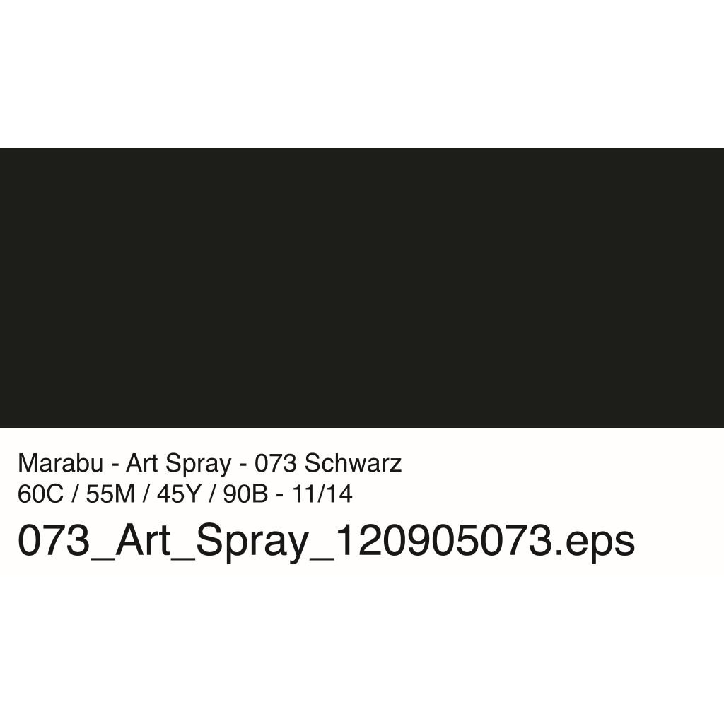 Marabu Art Spray - Acrylic Paint - 50 ML Spray Bottle - Black (073)