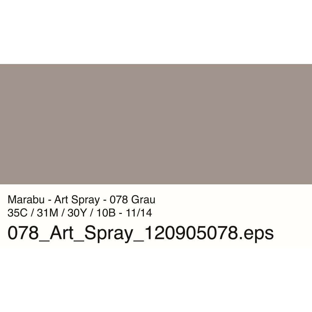 Marabu Art Spray - Acrylic Paint - 50 ML Spray Bottle - Grey (078)