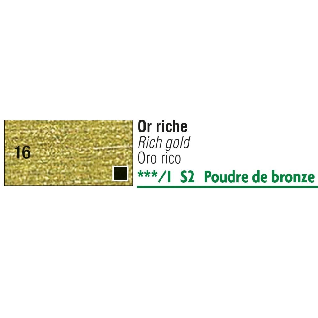 Pebeo Gouache Extra Fine T7 Paint - Rich Gold (016) - 20 ML Tube