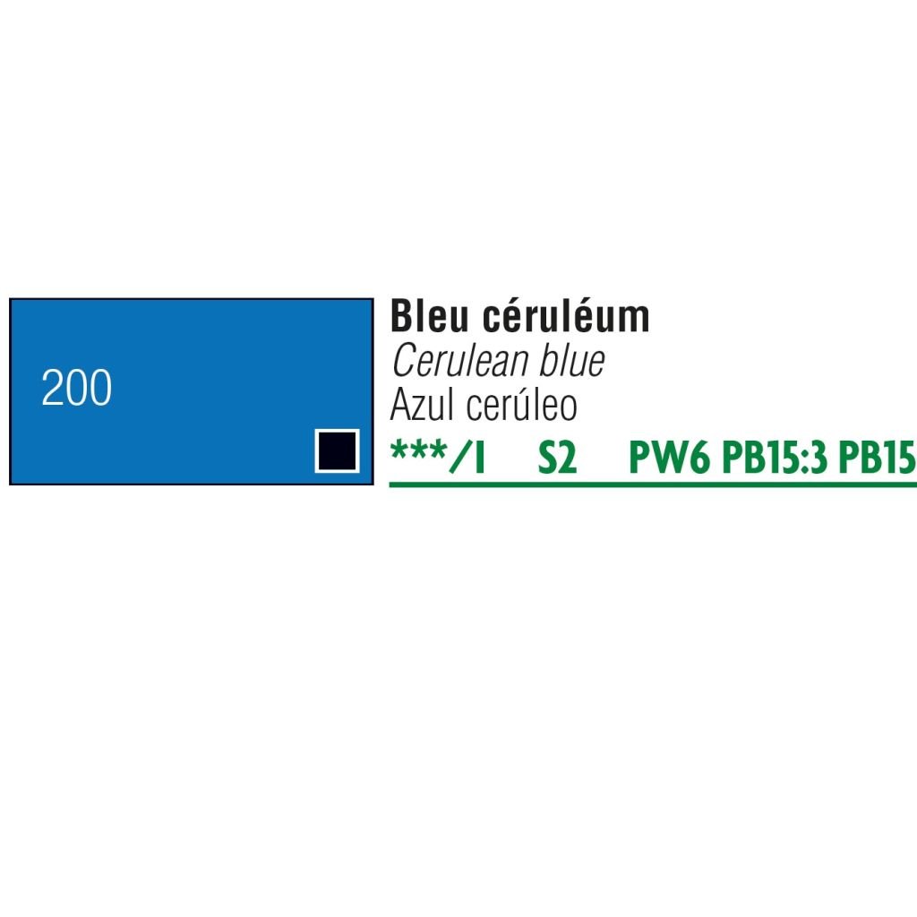 Pebeo Gouache Extra Fine T7 Paint - Cerulean Blue (200) - 20 ML Tube