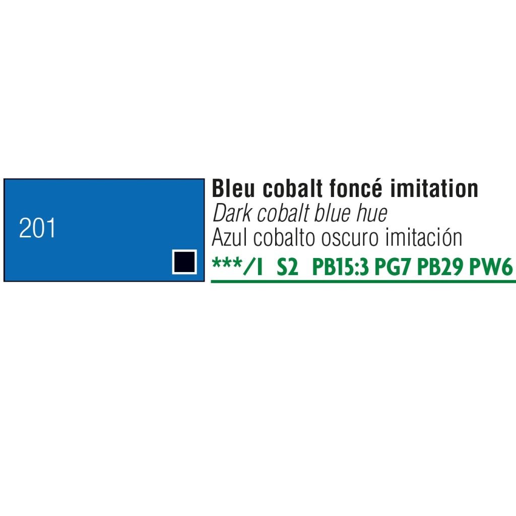 Pebeo Gouache Extra Fine T7 Paint - Dark Cobalt Blue Hue (201) - 20 ML Tube