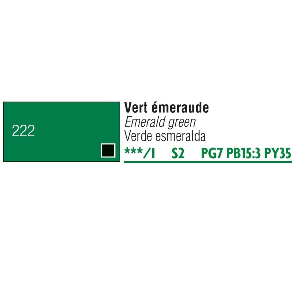 Pebeo Gouache Extra Fine T7 Paint - Emerald Green (222) - 20 ML Tube