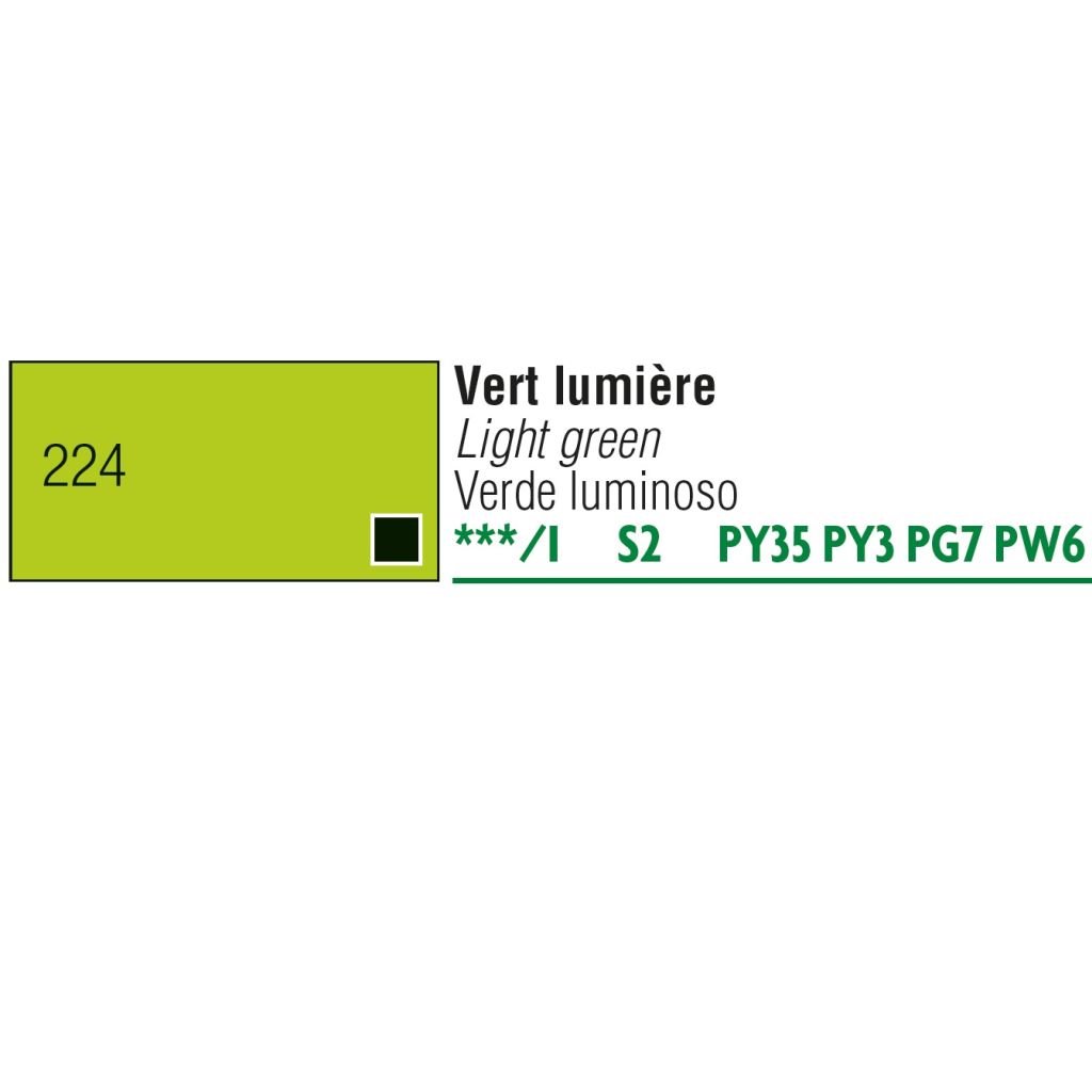 Pebeo Gouache Extra Fine T7 Paint - Light Green (224) - 20 ML Tube