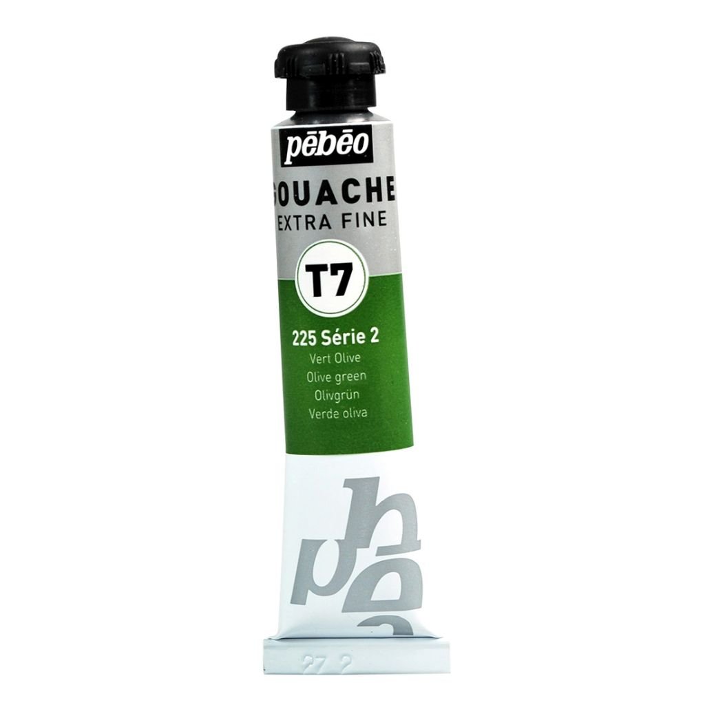 Pebeo Gouache Extra Fine T7 Paint - Olive Green (225) - 20 ML Tube
