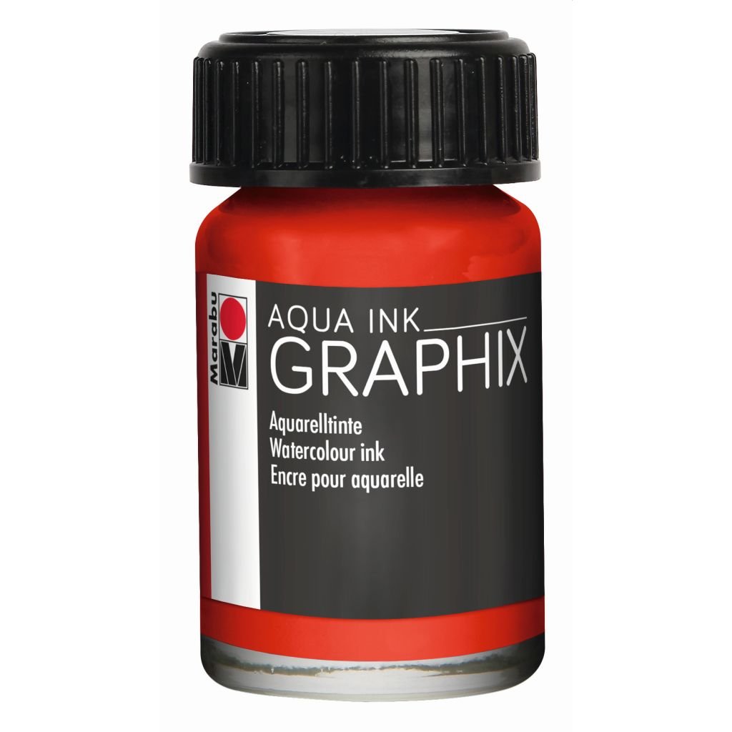 Marabu Graphix Aqua Ink - Bottle of 15 ML - Vermilion (006)