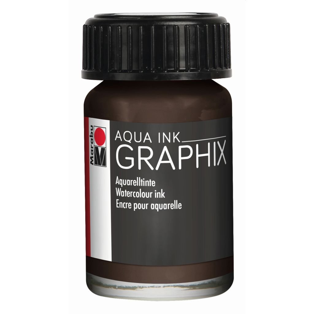 Marabu Graphix Aqua Ink - Bottle of 15 ML - Dark Brown (045)