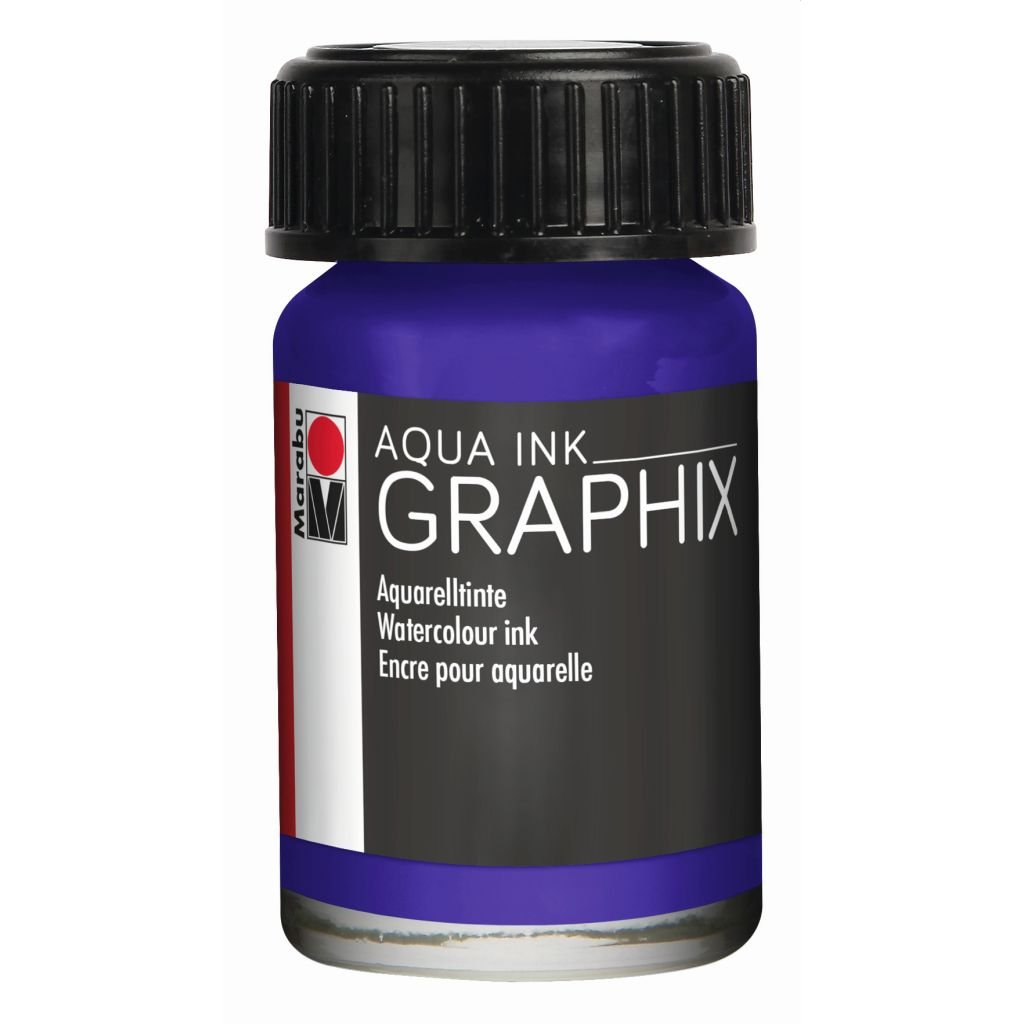 Marabu Graphix Aqua Ink - Bottle of 15 ML - Dark Violet (051)