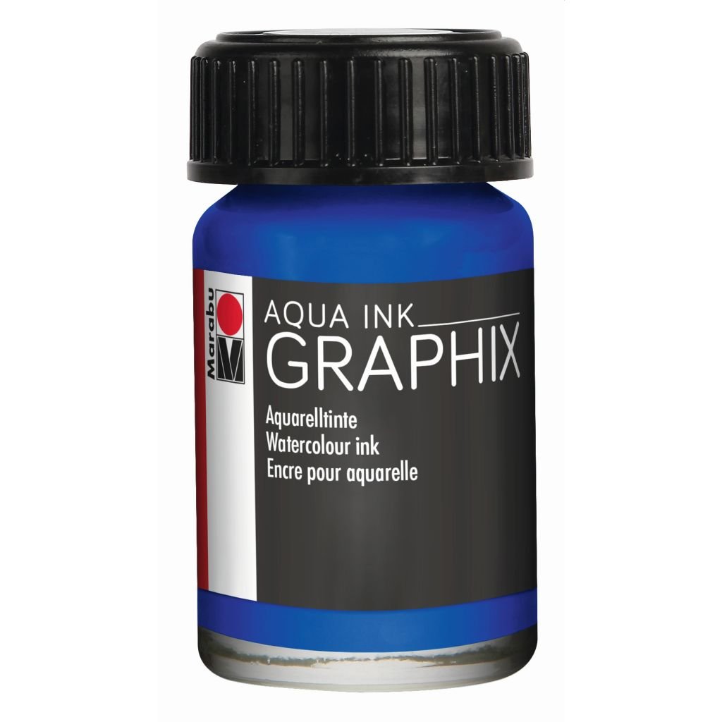 Marabu Graphix Aqua Ink - Bottle of 15 ML - Dark Ultramarine (055)