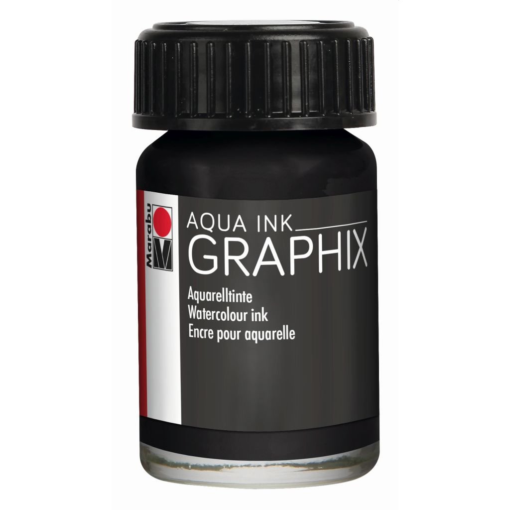 Marabu Graphix Aqua Ink - Bottle of 15 ML - Black (073)