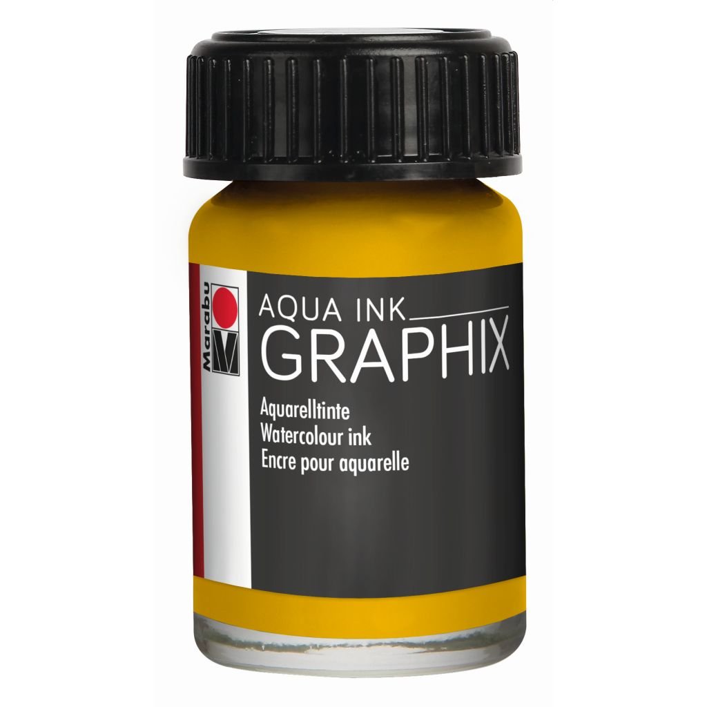 Marabu Graphix Aqua Ink - Bottle of 15 ML - Sunshine Yellow (220)