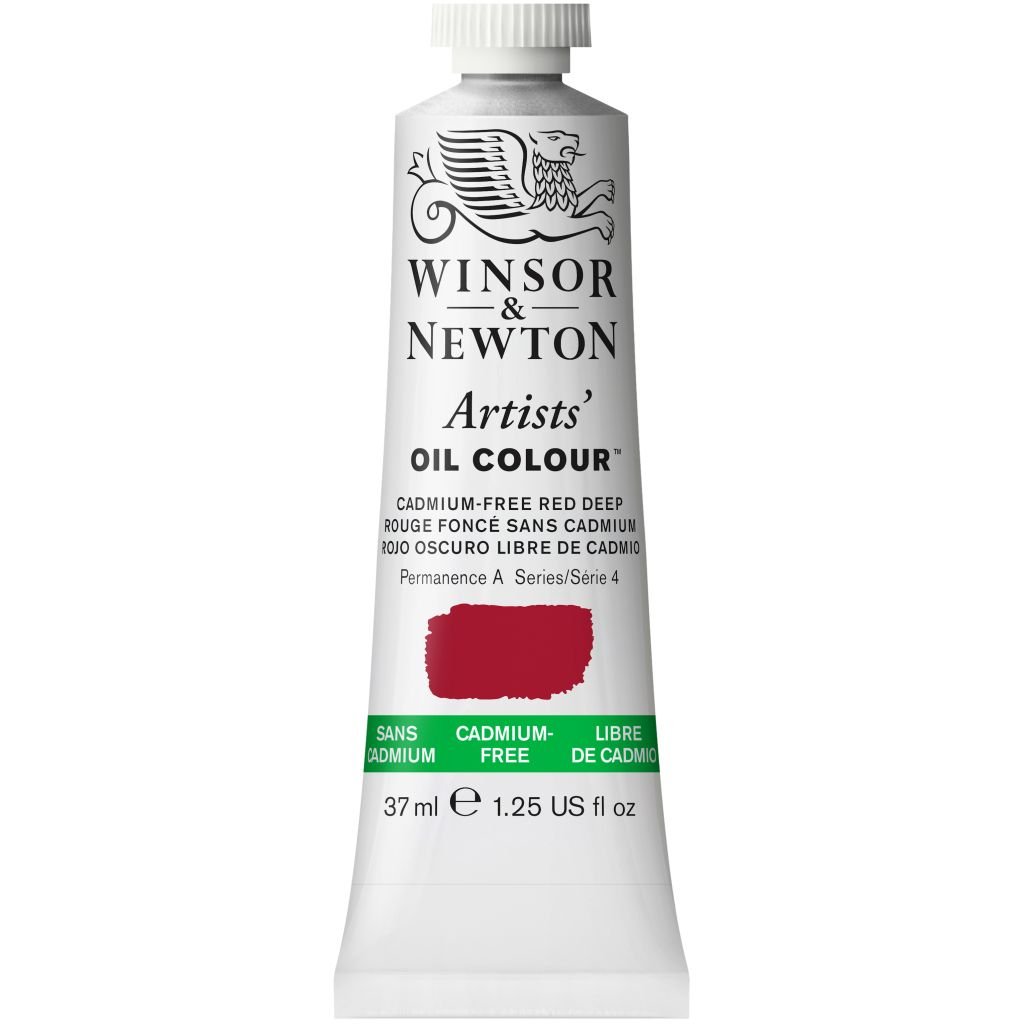 Winsor & Newton Artists' Oil Colour - Tube of 37 ML - Cadmium Free Red Deep (895)