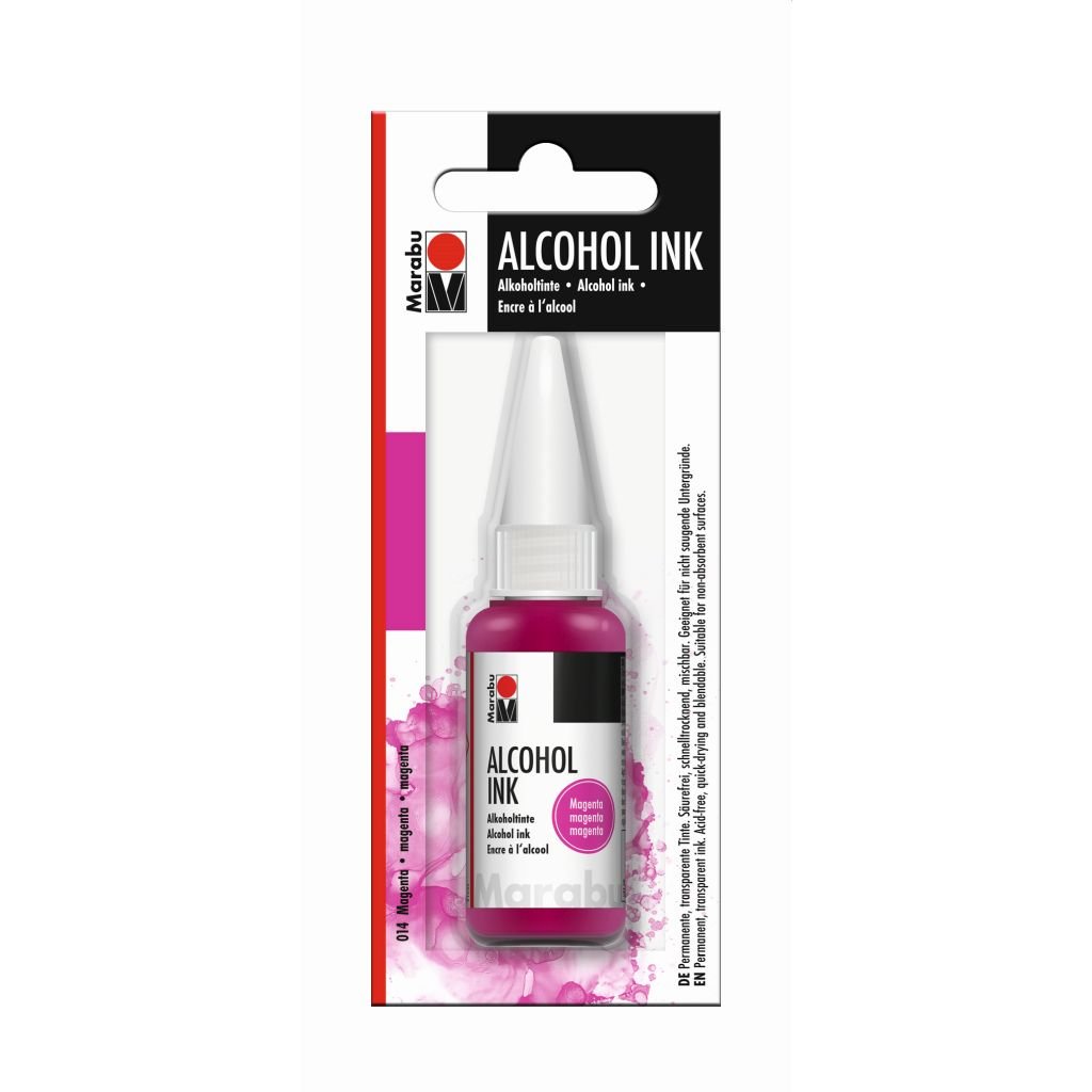 Marabu Alcohol Ink - Bottle of 20 ML - Magenta (014) - Blister Pack