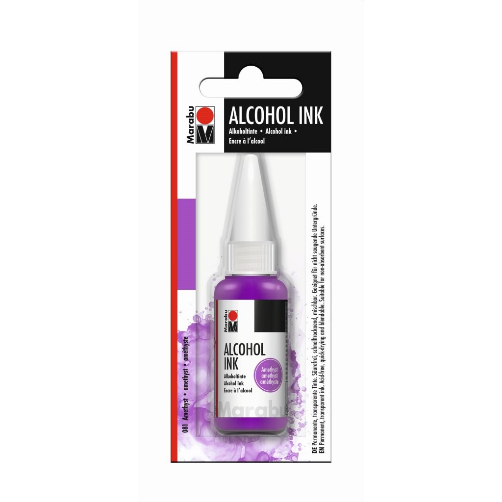 Marabu Alcohol Ink - Bottle of 20 ML - Amethyst (081) - Blister Pack