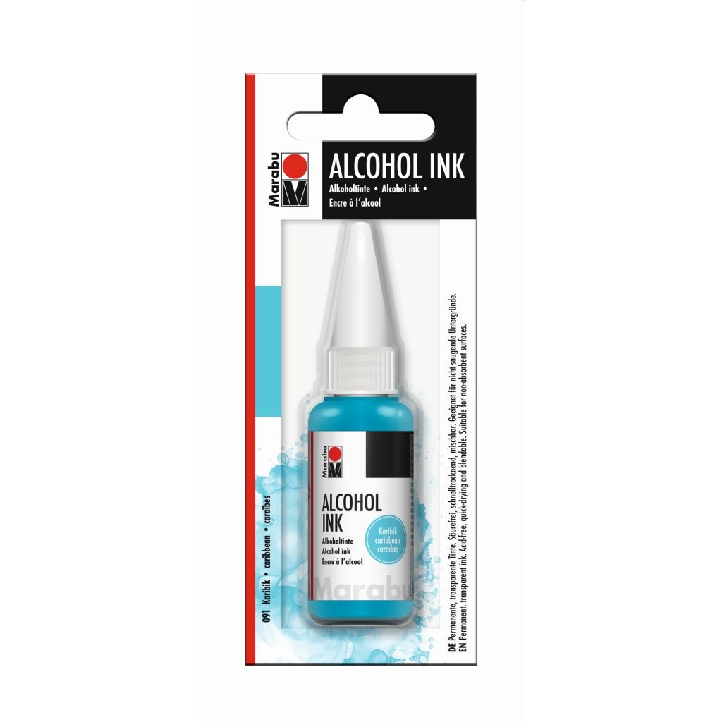 Marabu Alcohol Ink - Bottle of 20 ML - Caribbean (091) - Blister Pack