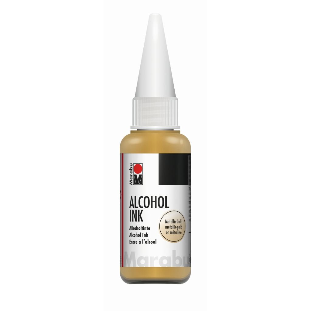 Marabu Alcohol Ink - Bottle of 20 ML - Metallic Gold (784) - Blister Pack