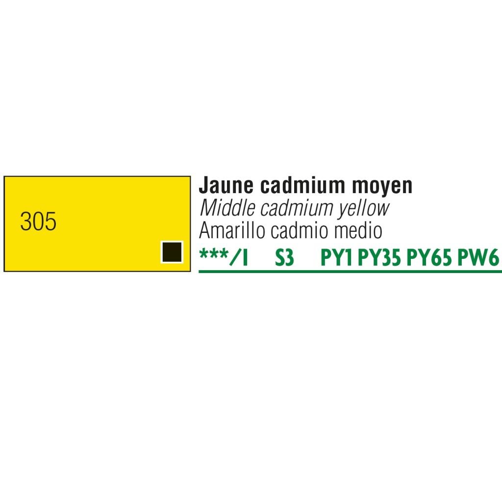 Pebeo Gouache Extra Fine T7 Paint - Middle Cadmium Yellow (305) - 20 ML Tube