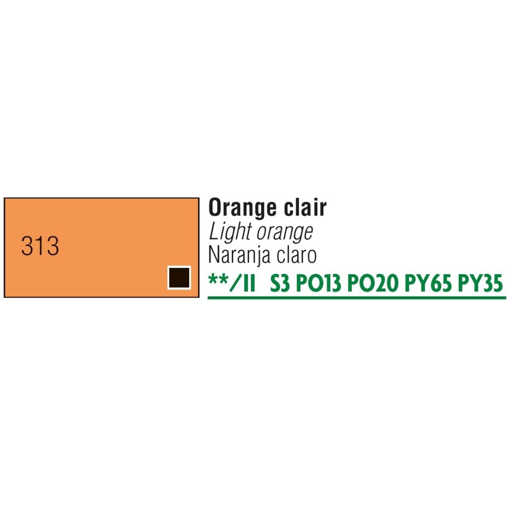 Pebeo Gouache Extra Fine T7 Paint - Light Orange (313) - 20 ML Tube