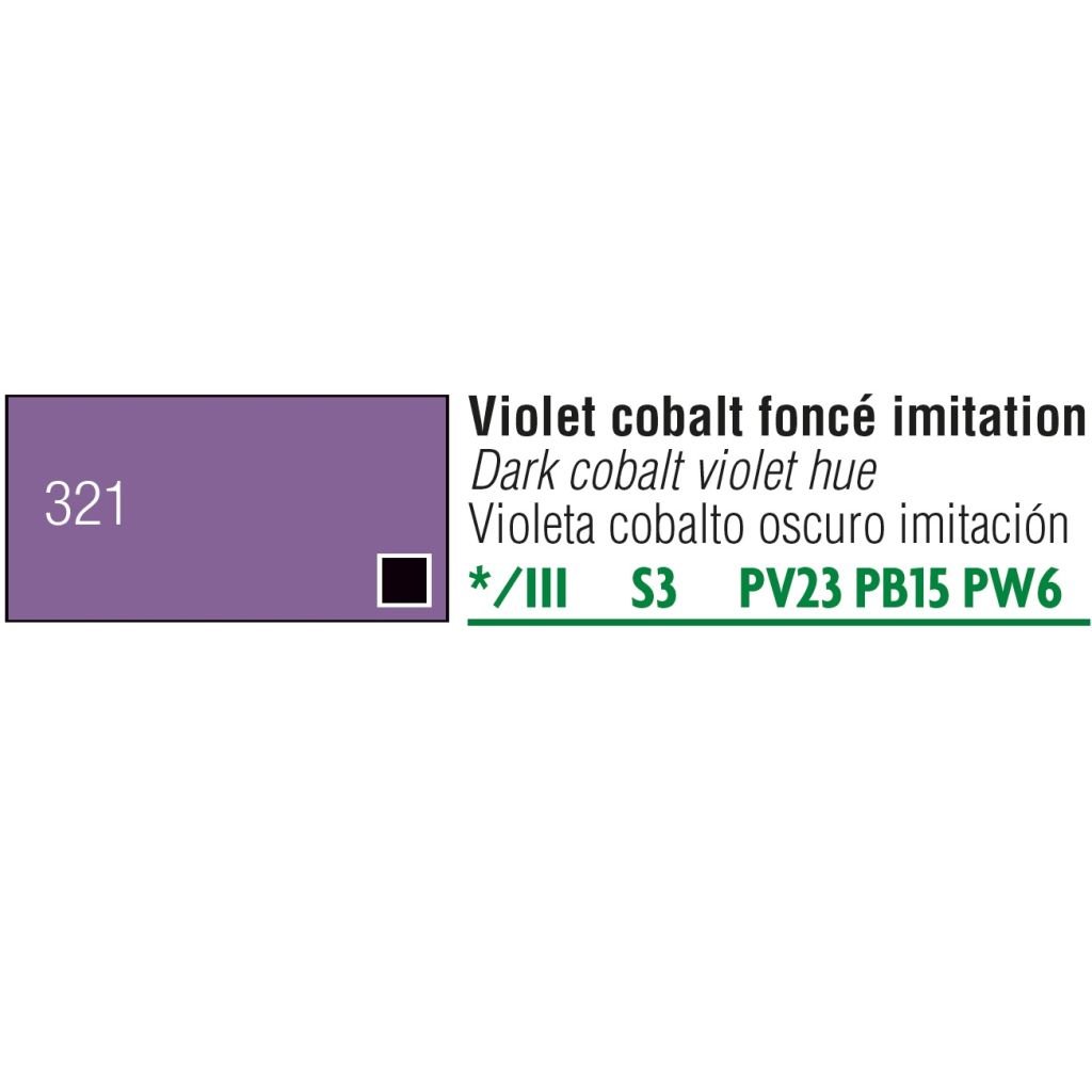 Pebeo Gouache Extra Fine T7 Paint - Dark Cobalt Violet Hue (321) - 20 ML Tube