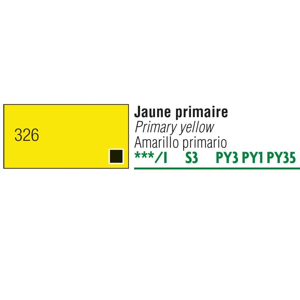 Pebeo Gouache Extra Fine T7 Paint - Primary Yellow (326) - 20 ML Tube