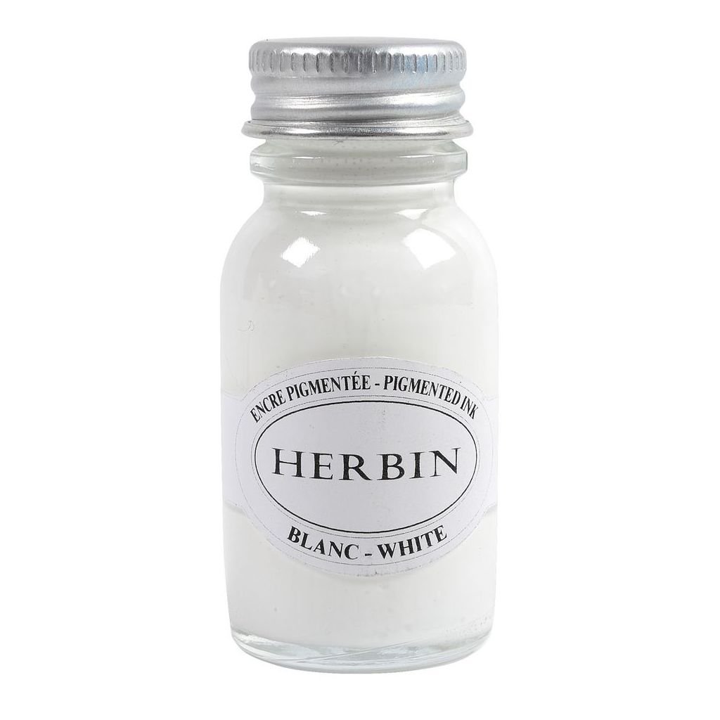 J. Herbin Pigmented Ink - 15 ML Bottle - Blanc (White)
