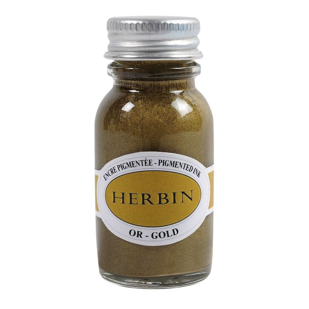 J. Herbin Pigmented Ink - 15 ML Bottle - Or (Gold)