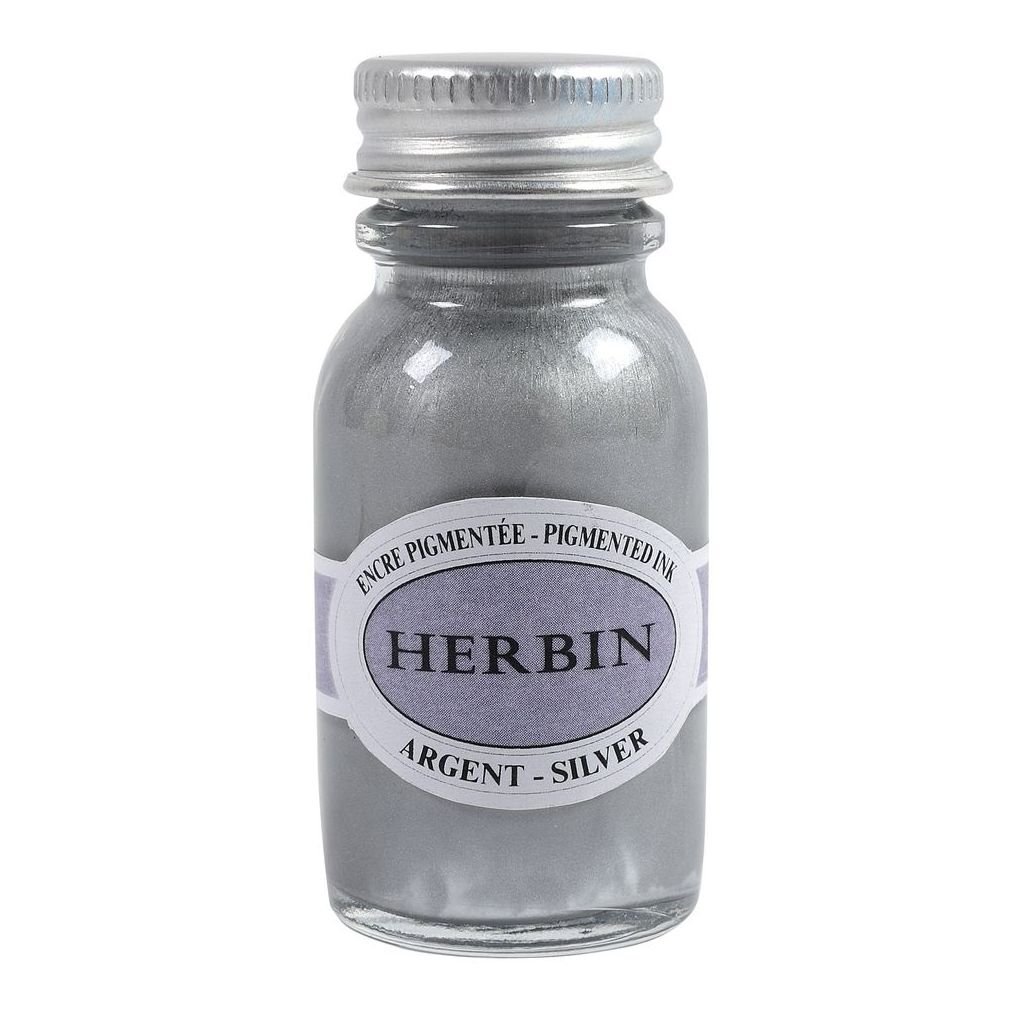 J. Herbin Pigmented Ink - 15 ML Bottle - Argent (Silver)