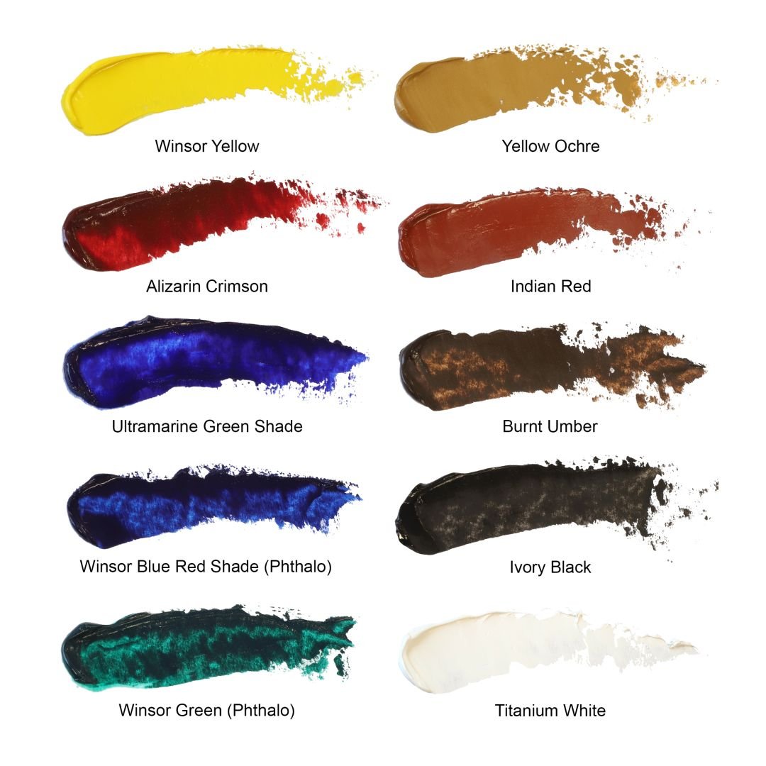 Winsor & Newton Artists' Oil Colour Intro Set of 10 Tubes x 21 ML