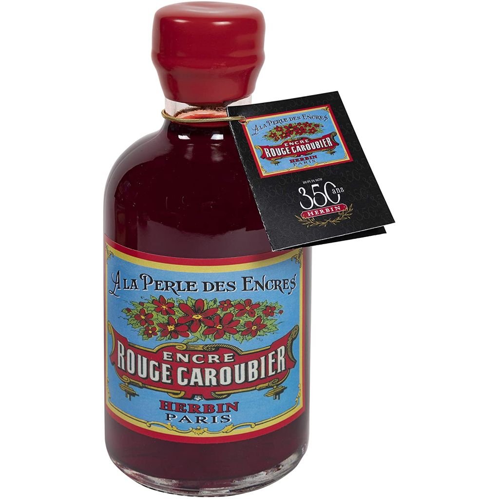 J. Herbin 350th Anniversary Ink - 500 ML Bottle - Rouge Caroubier (Carob Red)