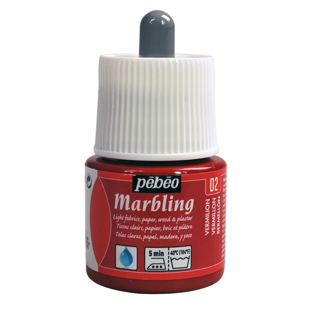 Pebeo Marbling Paint - 45 ML Bottle - Vermillion (02)